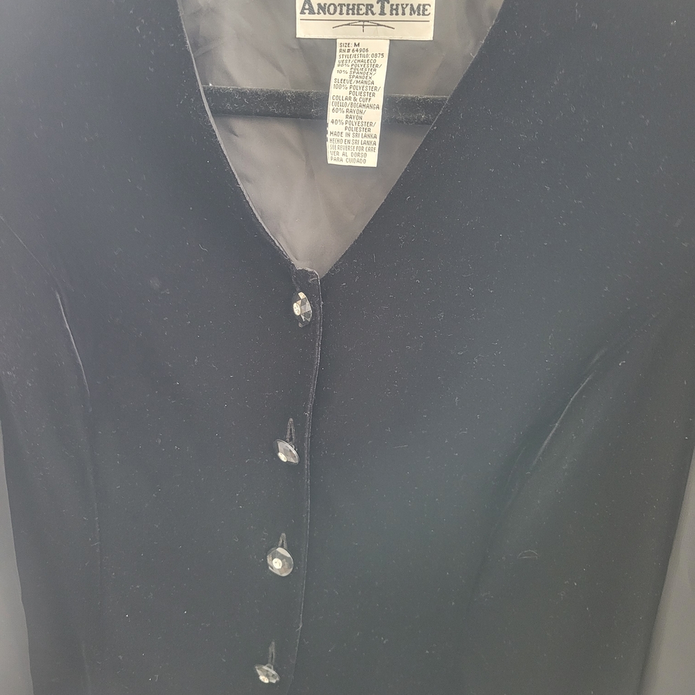 Another Thyme Women's Black Button-Up Blouse